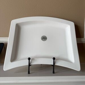 White Rectangular Serving Platter Ceriart Portugal Display Plate Tray Large